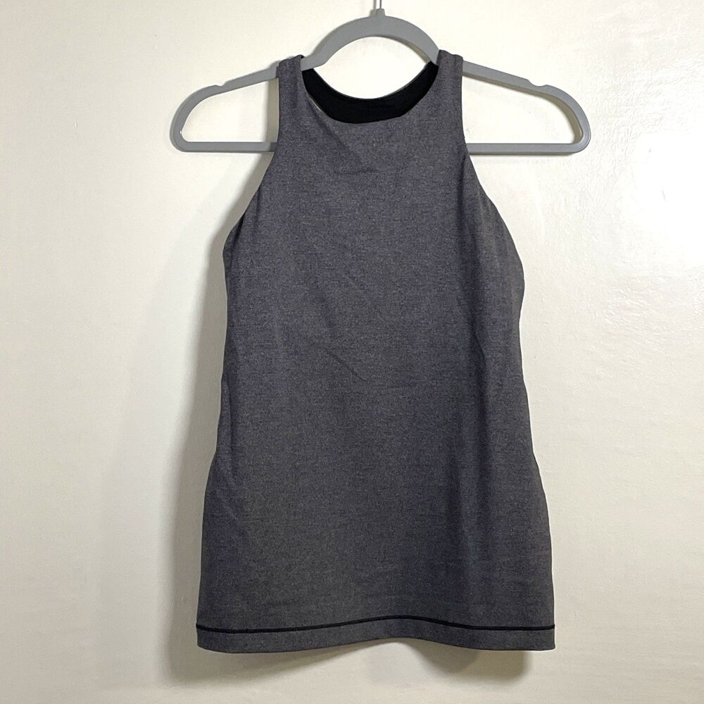 Lululemon Women's Sleeveless Racerback Open Back Tank Top Heathered Gray Size 6